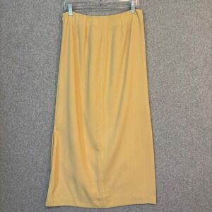 Vintage Larry Levine Women's 12 Petite Maxi Skirt Buttercream Yellow Cottagecore